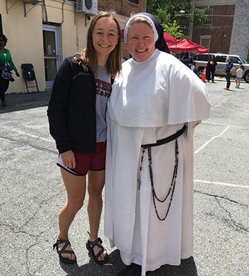 Jen Andres and Sister Mary of St. Anthony Catholic School