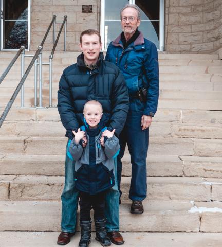 Les Goerzen with his son Peter and grandson Nathan.