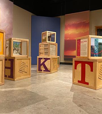 A view of "K is for Kansas" at Kauffman Museum