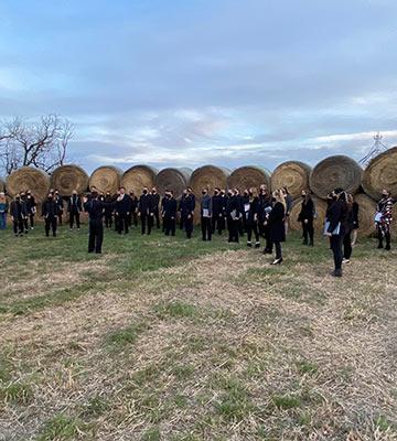 Concert Choir singing on Klingenberg farm