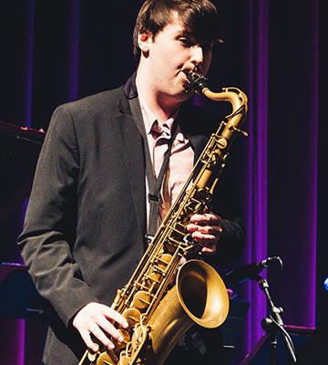 Caleb Abbott playing at Christmas Gala Jazz