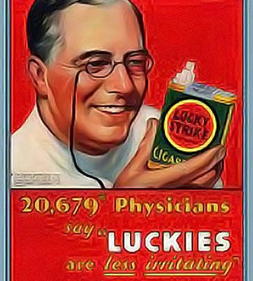 An American Tobacco Company ad for Lucky Strikes, ca. 1930