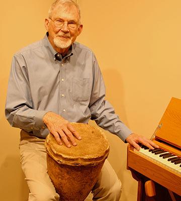 John Janzen with ngoma drum and organ