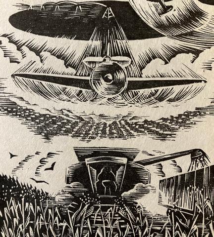 Corn Spraying Harvest, print by Ian Huebert