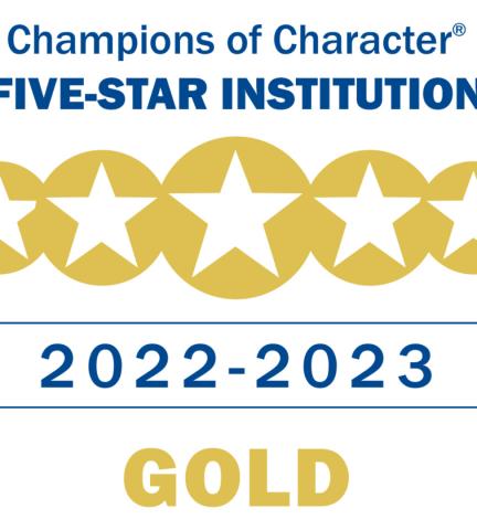 Champions of Character Five-Star Institution, Gold, logo for 2022-23