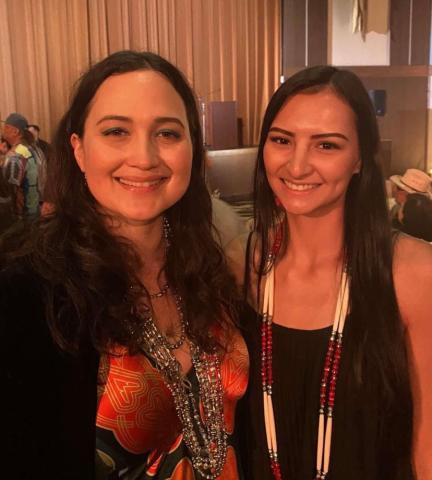 Lily Gladstone and Taylor Hight, at the premiere of Killers of the Flower Moon in Tulsa