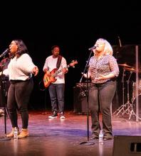 Urban Doxology performing in Krehbiel Auditorium