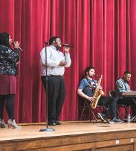 The Bethel Worship Center band performs for the 2020 Martin Luther King Jr. holiday celebration at Bethel.