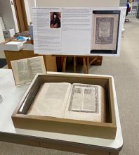 The MLA's Erasmus New Testament in its special display case