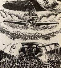 Corn Spraying Harvest, print by Ian Huebert