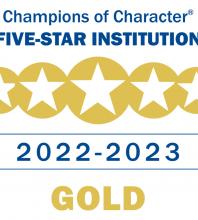 Champions of Character Five-Star Institution, Gold, logo for 2022-23